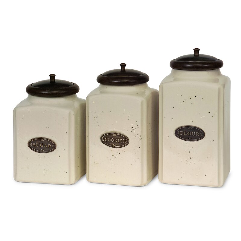 Gracie Oaks Unmissable 3 Piece Kitchen Canister Set And Reviews Wayfair